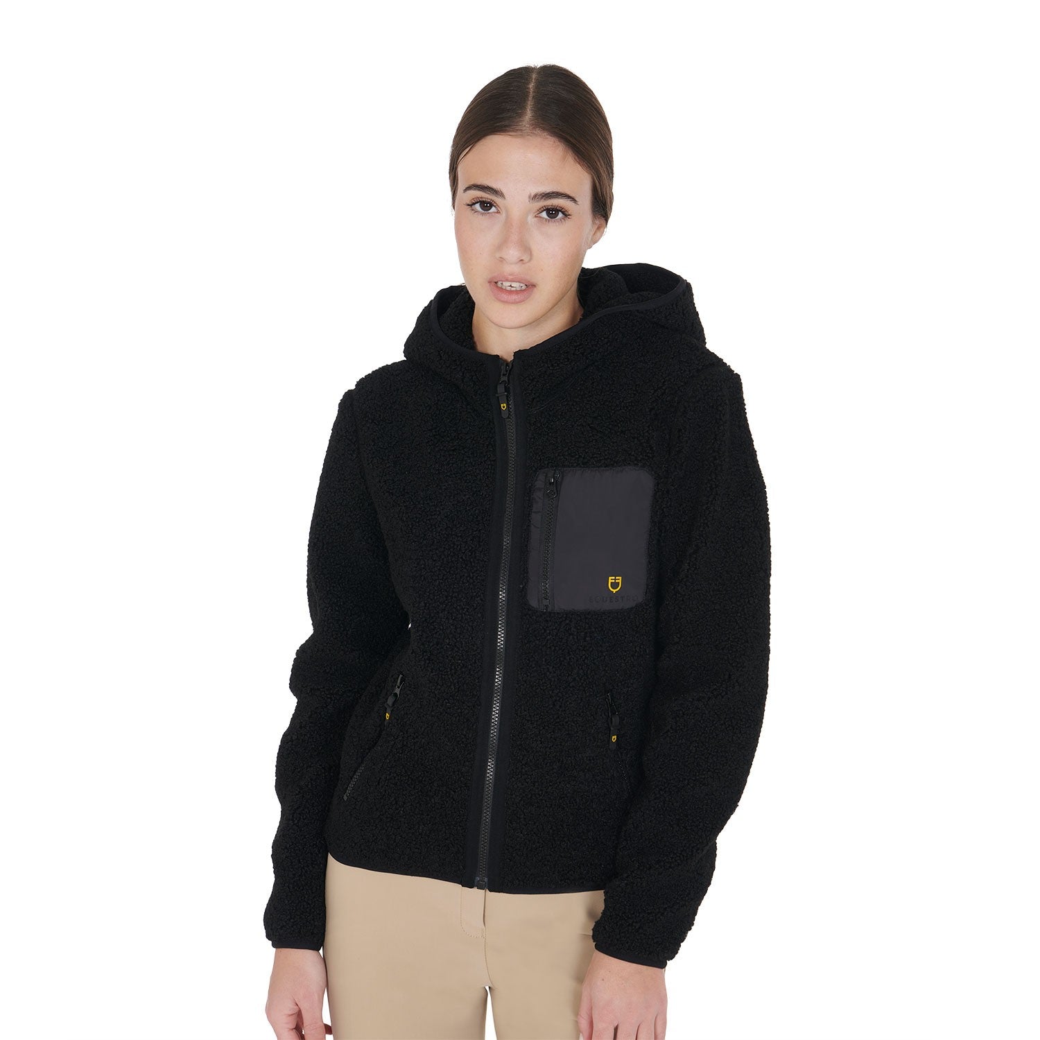 Sudadera de mujer de felpa con bolsillo delantero