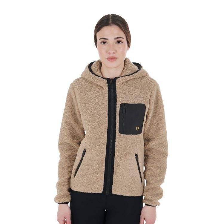 Sudadera de mujer de felpa con bolsillo delantero
