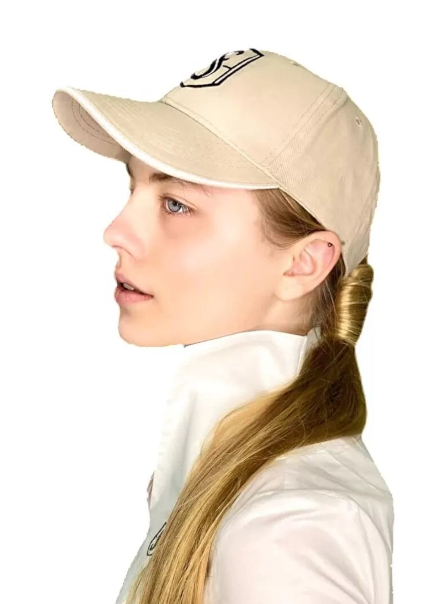 Gorra de algodón con correa de ajuste - Beige