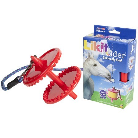 Likit holder – Juguete colgante para caballos - Rojo
