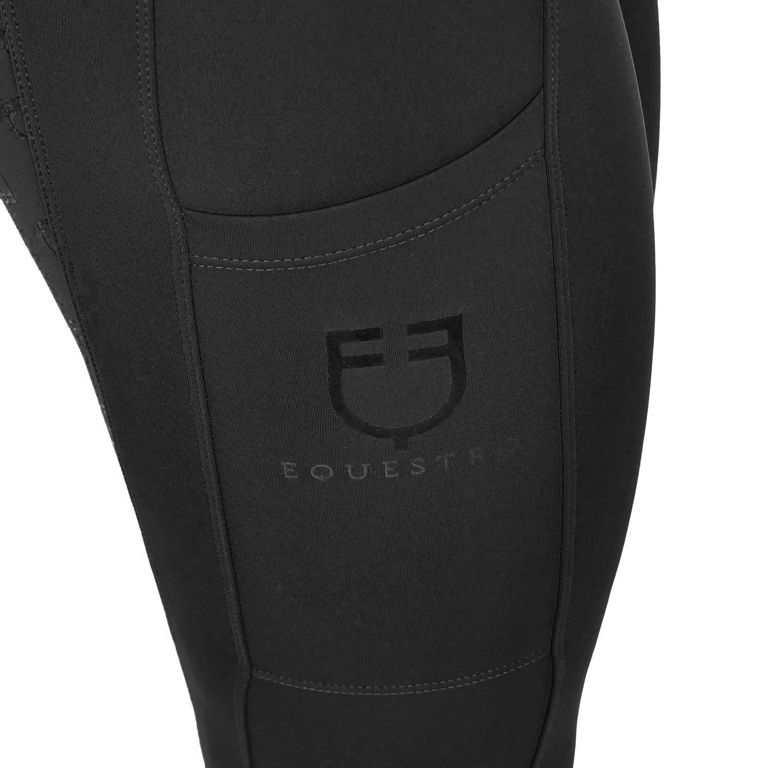 Leggings de cintura alta para mujer con trabillas para cinturón - Negro